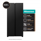 Heladera Side By Side Hisense 468L Negra