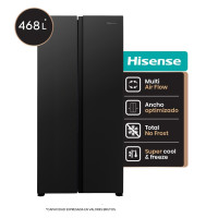 Heladera Side By Side Hisense 468L Negra