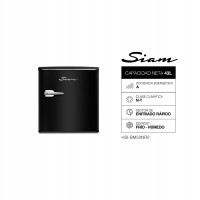 Heladera Siam Bajo Mesada C&iacute;clica Retro 43L Negra - HSI-BM50NR2